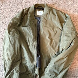 Men’s army green bomber jacket, Old Navy size large